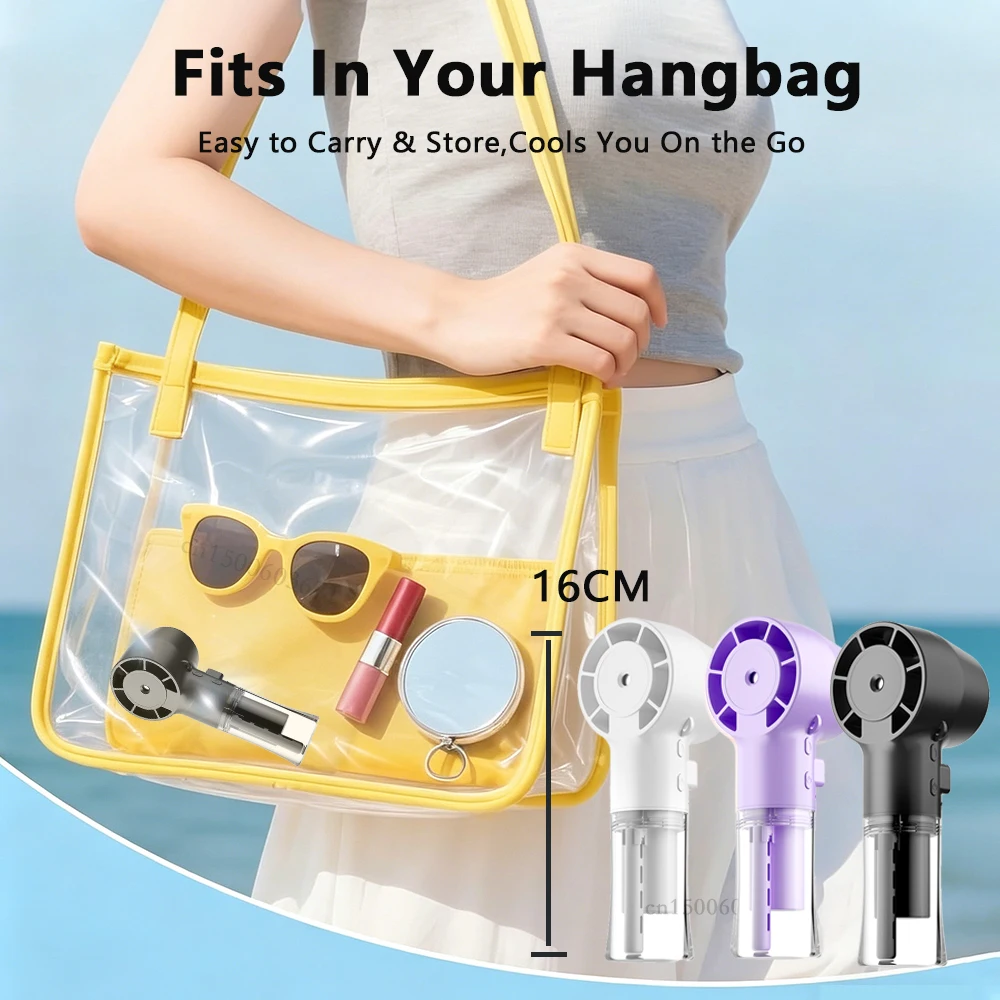Portable USB Rechargeable Mini Humidifier Fan with Water Mist 기능