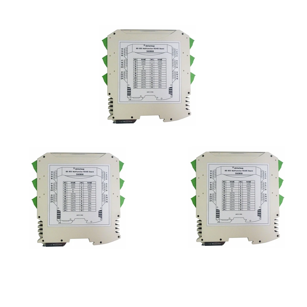 

3/5PCS Ultra-thin Safety Barrier Module RS485 IO 8DI-8DO Isolated Digital Input Output MODBUS RTU for Relay PLC Industrial