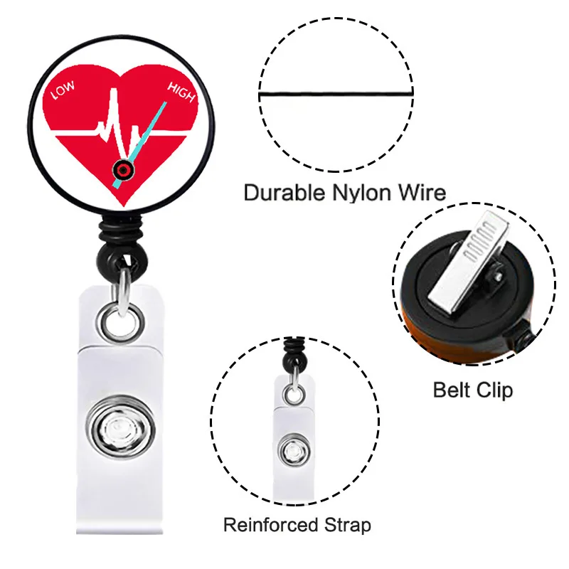 Customized Employee Work Badge badge reels retractable ID Card Holder  Vertical Holders With Lanyard Neck Strap Staff Card