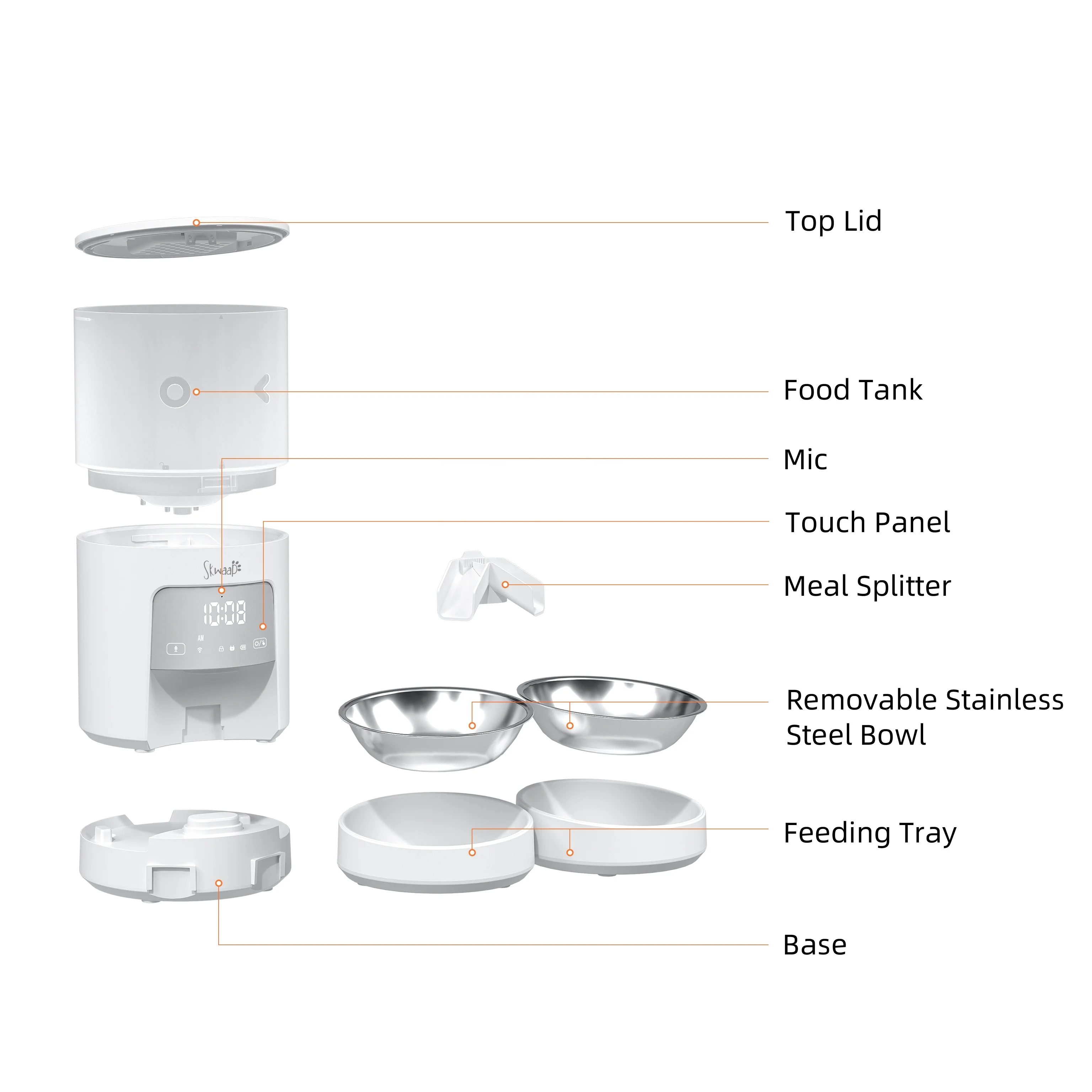 OF New Design Auto APP WiFi Intelligent Pets Feeder Wifi Smart Pet Feeder Cat Accessories
