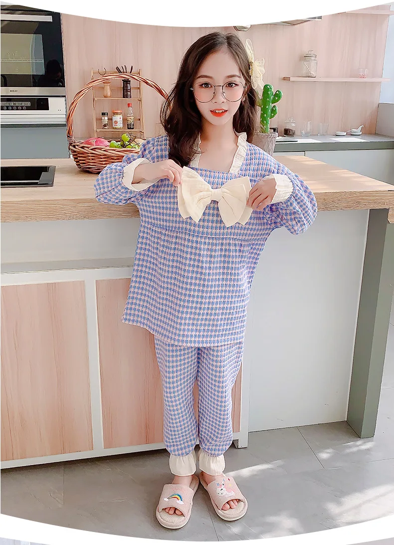 Sleepwear & Robes classic Kids Pajamas Spring Girls' Sleepwear Set Cotton Homewear Clothes Pure Cotton Cute Boys Girls Children's Home Clothes Set pajama sets baby boy