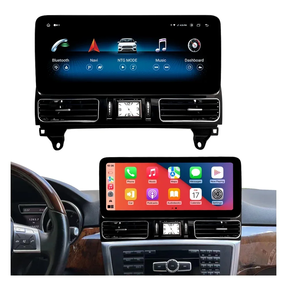 12.3인치 안드로이드 14 1920*720P 자동 CarPlay 네비게이션 터치스크린 벤츠 GL ML 350 450 550 W166 X166 GPS BT 멀티미디어 카 라디오