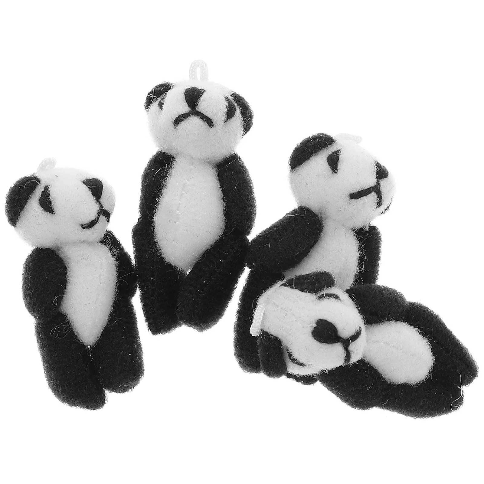 4Pcs Plush Panda Pendant Adorable Panda Pendant Stuffed Panda Kids Panda Toy