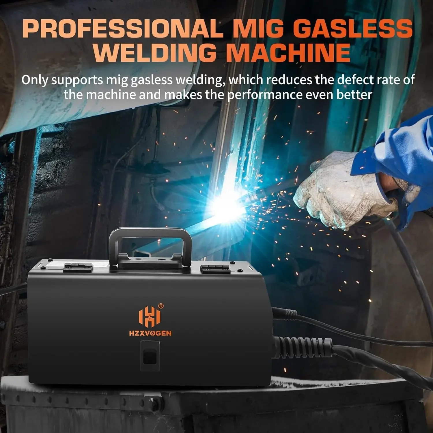 145A MIG Welder 110V/220V Flux Core Welder Dual Voltage Gasless MIG Welding Machine IGBT Inverter Portable Machine
