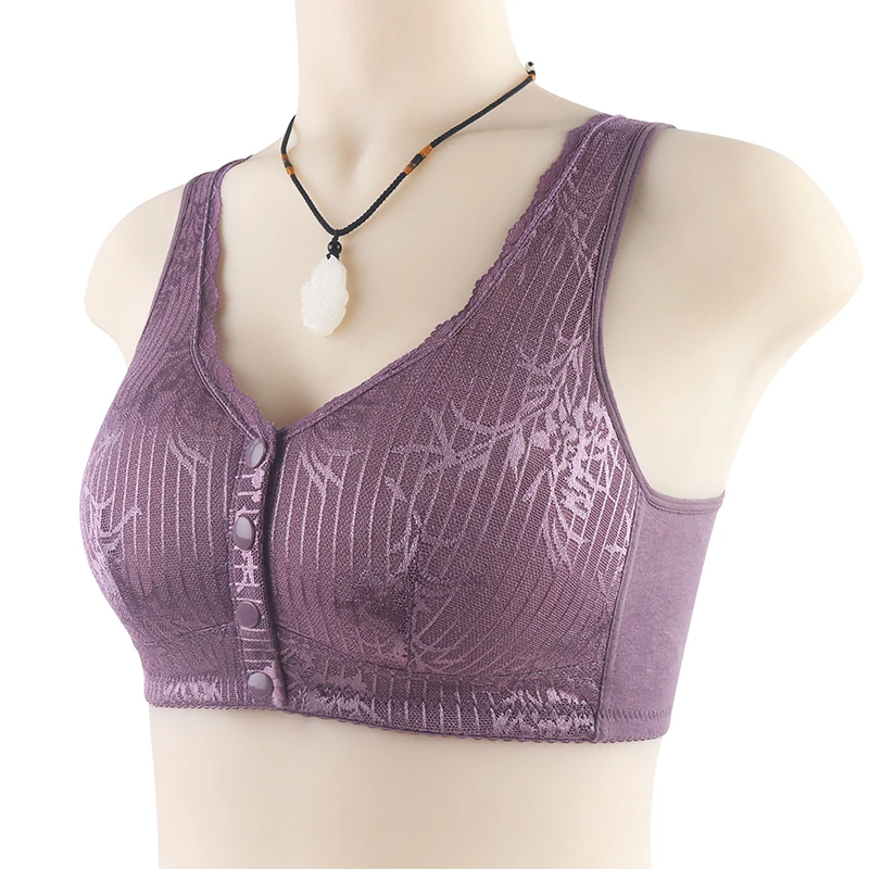 2023 New Bra For Women Wire Free Bra Push Up Front Closure Underwear Confortable Female Lingerie Everyday Big Bust 52BCD 4