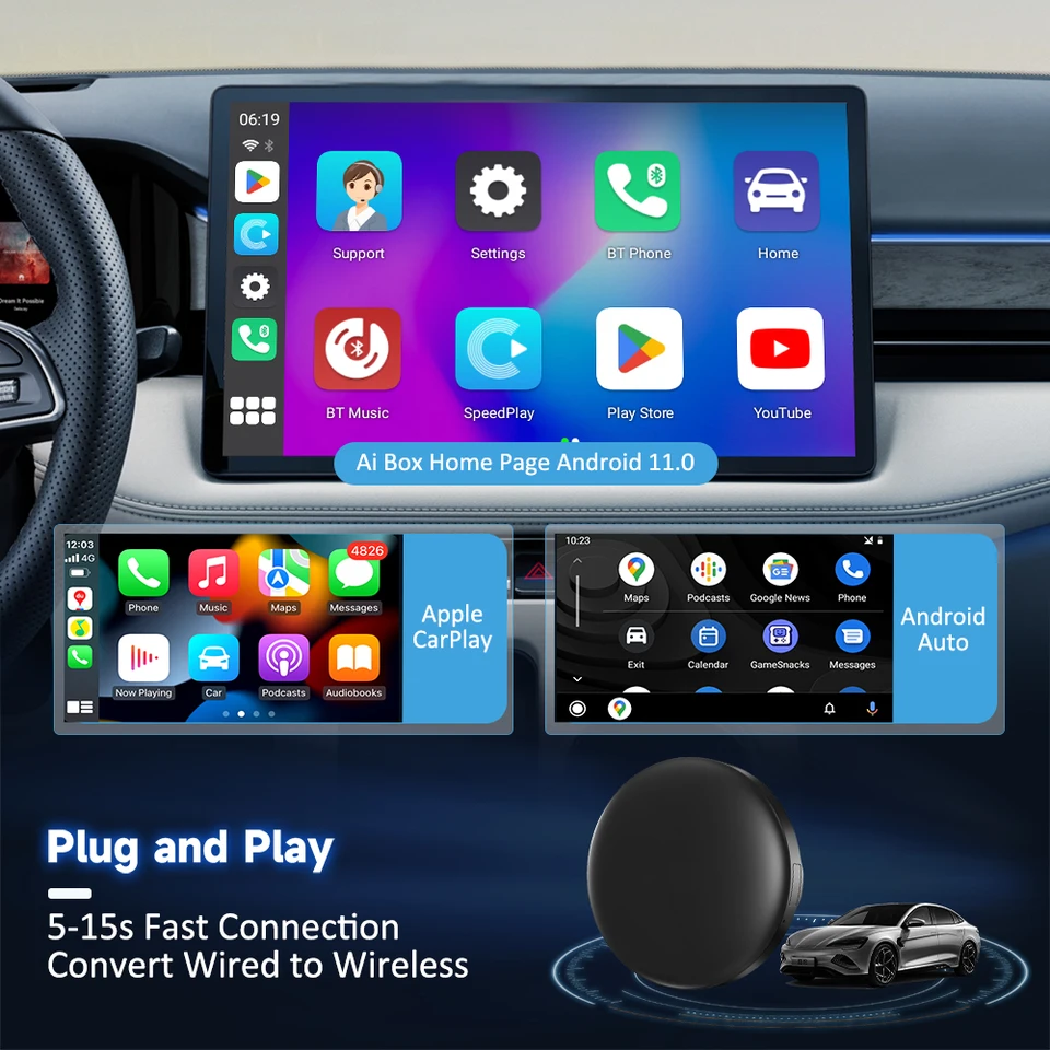 Herilary Customized C8 Wireless CarPlay Box Android 12 For