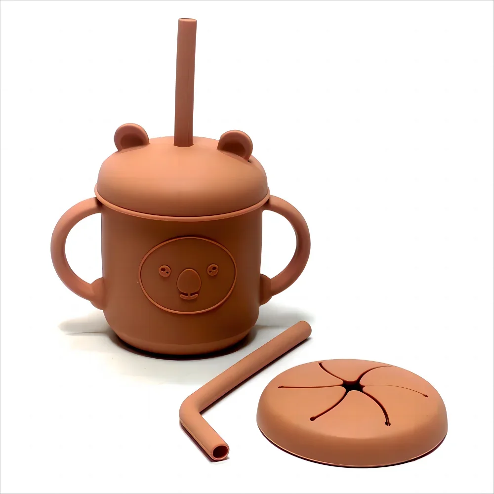 Straw cup baby silicone water cup school drinking drop resistant high temperature children's fall prevention water