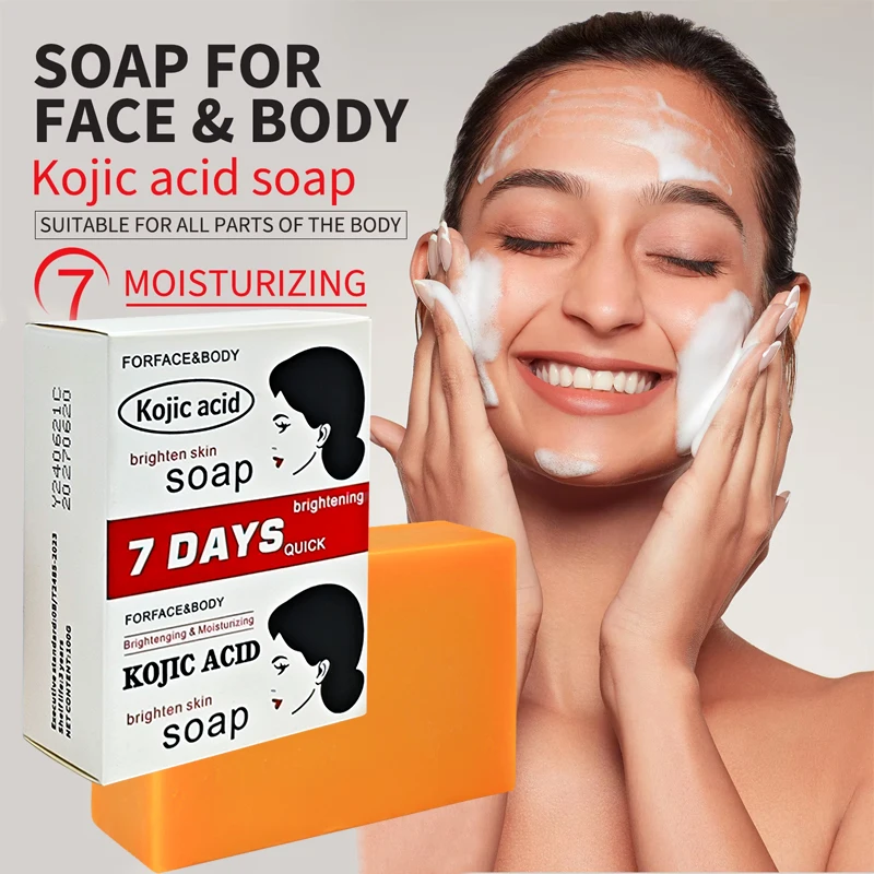 Kojic Acid Soap for Dark Spots & Glow-Whitening Even Tone Acne Care-Safe & Natural kojic acid soap