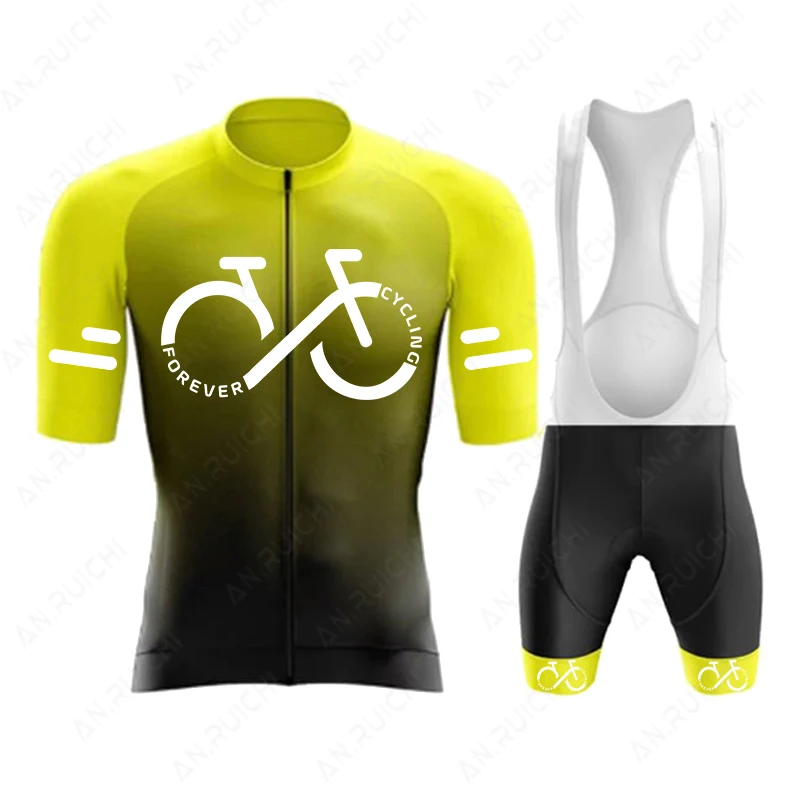 Cycling Jersey Set Summer Men's Bicycle Cycling Clothing Gradient Color Mountain Bike Jersey Sportswear Suit cycling jersey set cycling suit cycling jersey