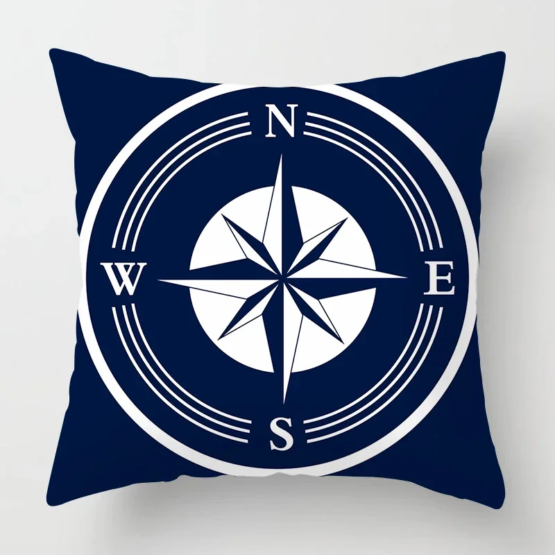 Nordic dark blue nautical series lighthouse pillow cover sofa decoration cushion cover 45*45 home decoration can be customized
