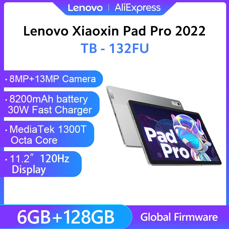 

Lenovo Tab P11 Pro 2022 or Xiaoxin Pad Pro 2022 Tablet MediaTek 1300T Octa-Core 6GB 128GB 11.2'' 120Hz OLED Screen WIFI 8600mAh