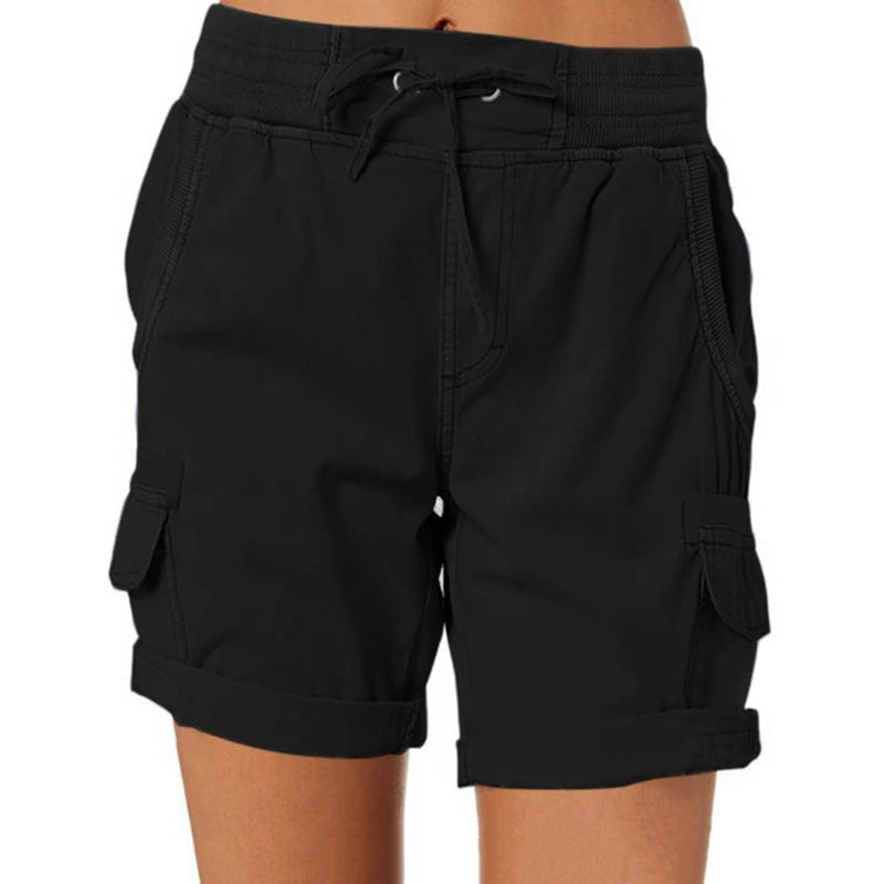 Pantalones cortos Cargo para mujer, pantalones cortos de secado rápido con múltiples bolsillos para verano, senderismo, viajes, Golf, pesca, pantalones cortos elásticos tácticos ligeros para mujer