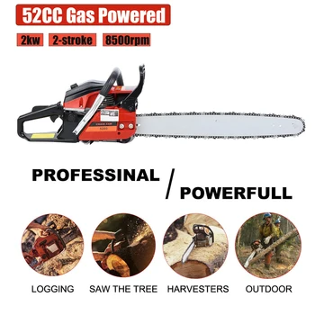 (Ship from USA) Gas Chainsaw Gasoline Powered Chainsaws Chain Saw Gas 2-Stroke 52cc Heavy Duty 22 1
