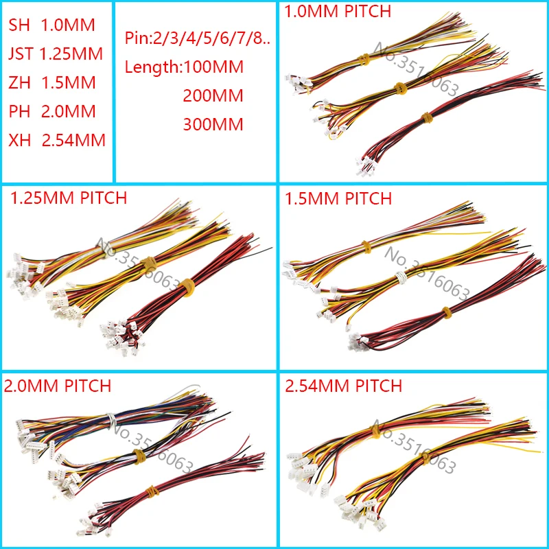 S9f249c76dfe246f496de4083ff5999bd4.jpg 10 pièces 1.0 1.25 1.5 2.0 2.54 Sh/Jst/Zh/Ph/Xh 1.0mm 1.25mm 1.5mm 2.0mm 2.54mm connecteur femelle avec fil 2/3/4/5/6/7/8/P broche