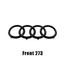 Premium Car Styling Logo Emblem Sticker - Front & Rear Trunk Accessories with 4Ring Design (Glossy Black 273mm)
