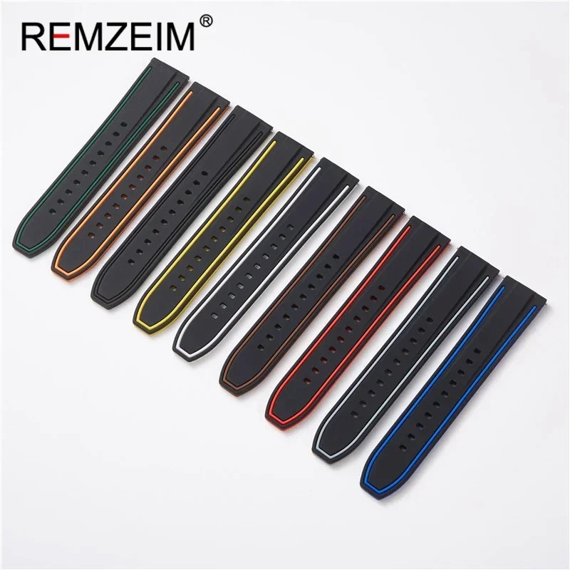 Versatile Rubber Silicone Sport Watch Strap with Stainless Steel Clasp - Green, Red, or Black