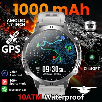 2026 Military TANK X3 Smart Watch Men 1.73" AMOLED Screen 5ATM Waterproof 1000mAh Battery GPS Sports Fitness Track Smart Watches 1