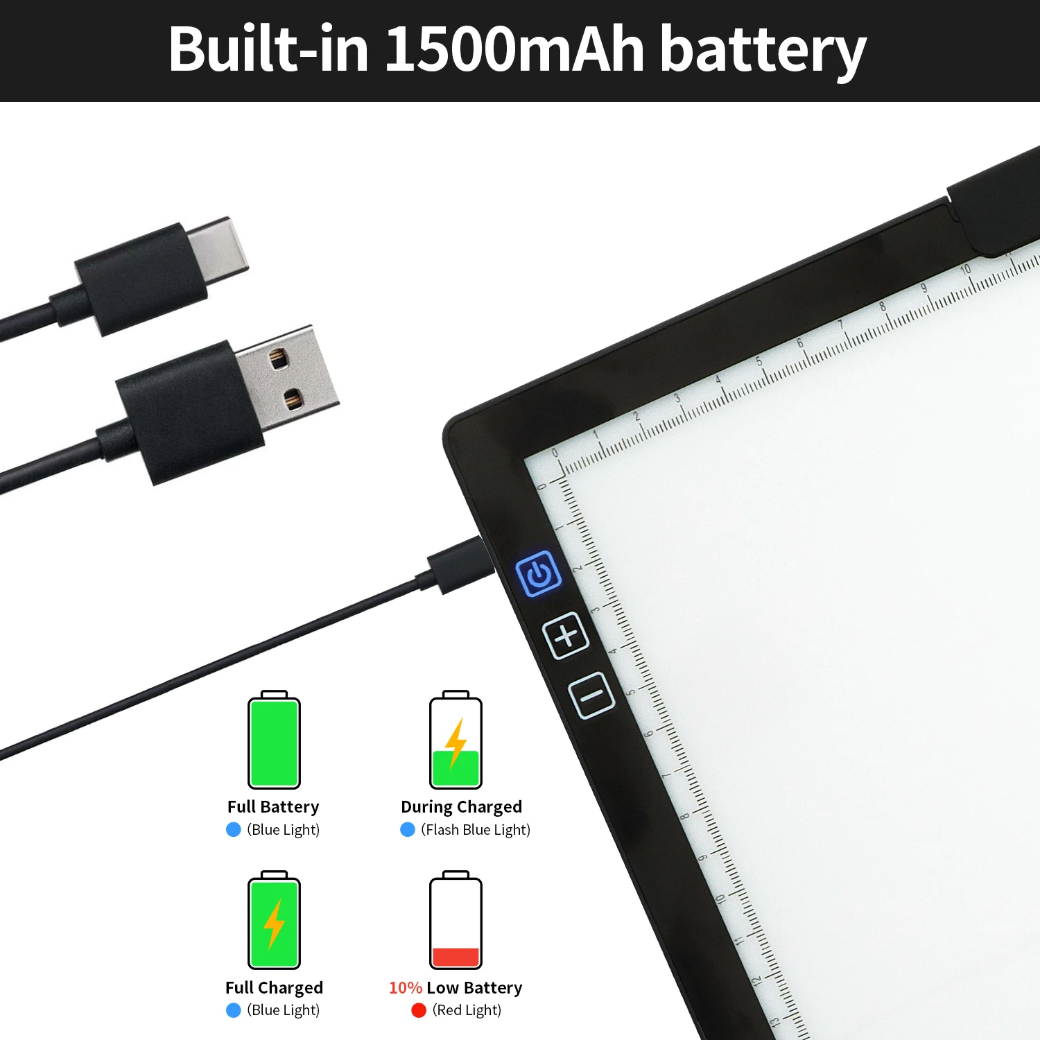 A4/A3 Light Pad Wireless Battery Powered Light Box 6 Levels of Brightness  for Tracing Diamond Painting, Sketching X-ray Drawing - AliExpress