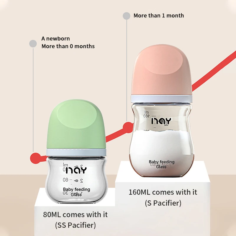 Dr.isla Newborn Feeding Bottles 80ML/160ML Baby Bottle Glass Bottles Anti-flatulence Milk Feeding Infant BPA free milk bottle feeding bottle glass milk bottle
