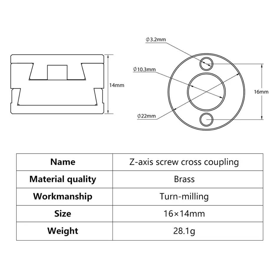 KINGROON 16mm Oldham Coupling T8 Z-axis Screw Hot Bed Reduce Printing Swing 3D Printer Parts CNC Flexible Shaft Coupler Cylindri image 3