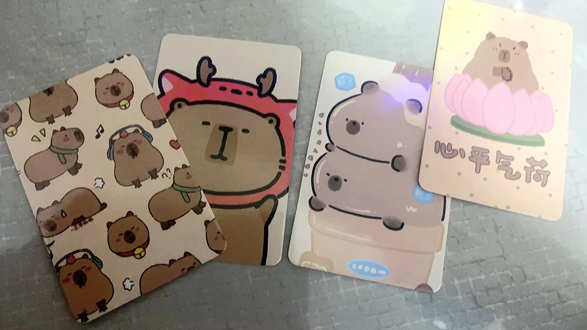 Anime Capybara Double Sided Printing Card 50Pcs/Set for Gift and collection
