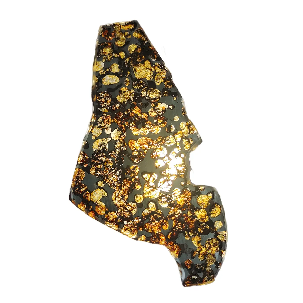 59,2 г, натуральный материал метеорита Seymchan Pallasite, нарезанные ломтики оливкового метеорита, коллекция образцов-CA145