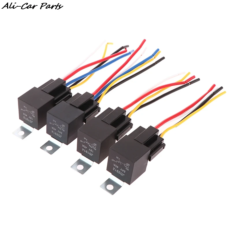 

1Pc 4/5 Pin 40A Waterproof Car Relay Long Life Automotive Relays Normally Open DC 12V/24V Relay For Head Light Air Conditioner