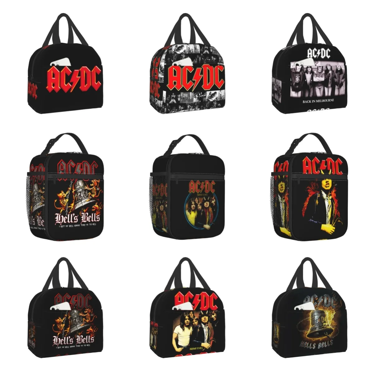

Vintage Rock AC DC Thermal Insulated Lunch Bag For Women Kids School Cooler Warm Food Lunch Box Portable Multifunction Bags