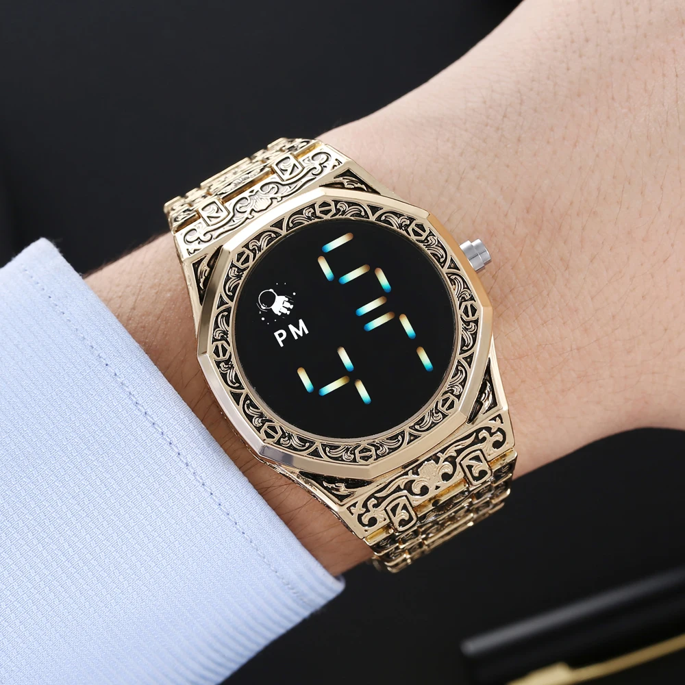 

Fashion montre numérique homme relojes digitales Men Digital Watches Stainless Steel erkek kol saati reloj deportivo hombre Hot