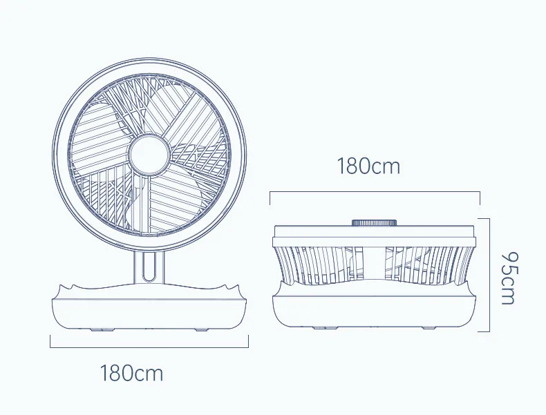 USB Charging Foldable Table Fan Wall Mounted Hanging Ceiling Fan with LED Light 4 Speed Adjustable For Home Room Air Cooler Fan