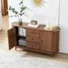 Fluted Sideboard Buffet Cabinet with Storage,Oval Curved Edge Sideboard with Drawer,Mid Century Modern Buffet Cabinet 3