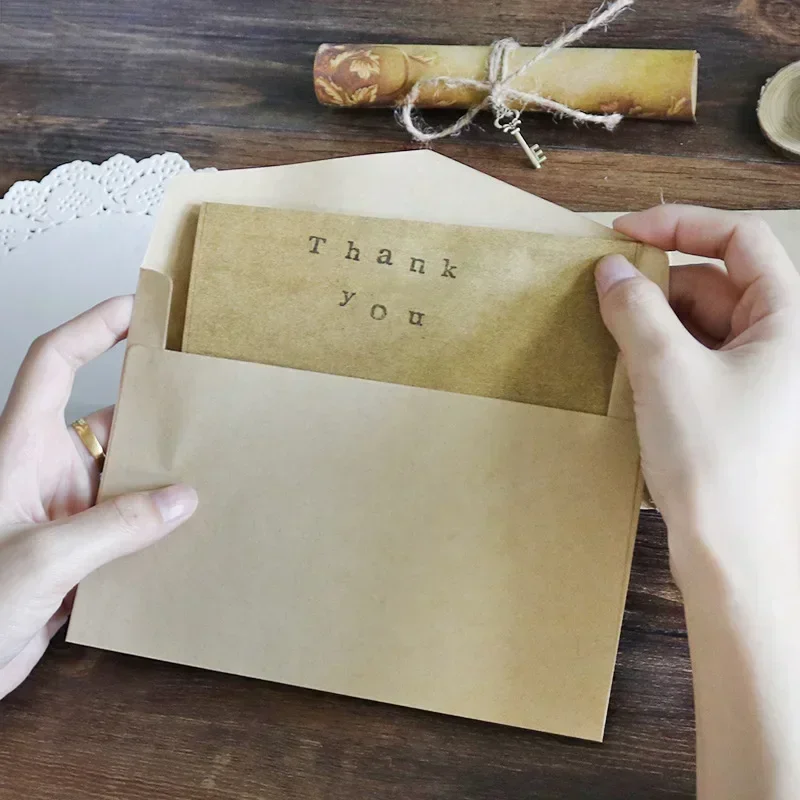Kraft Paper Envelopes Mailing Envelopes Writing Paper Set Retro Vintage Old Europe Style with Rope