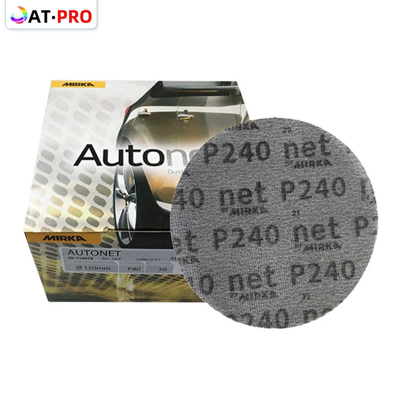 Aluminum Oxide Dust-free And Anti-blocking Abrasive MIRKA Sandpaper Mesh Disc Sandpaper Car Surface Sanding 50Pcs 6 Inch 150 mm sanding discs polish sand paper sandpaper tools sandpaper set
