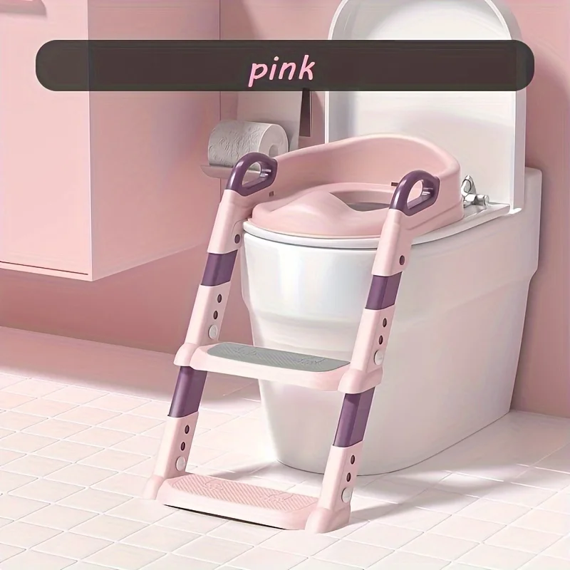 1pc Children's Step Toilet, Foldable Toilet For Kids, , Folding Potty Training Seat With Step Stool,