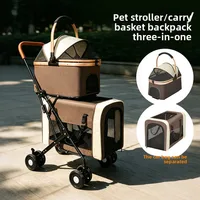 New upper and multi-layer pet stroller, universal for cats and dogs, spacious detachable and detachable hand cart 3