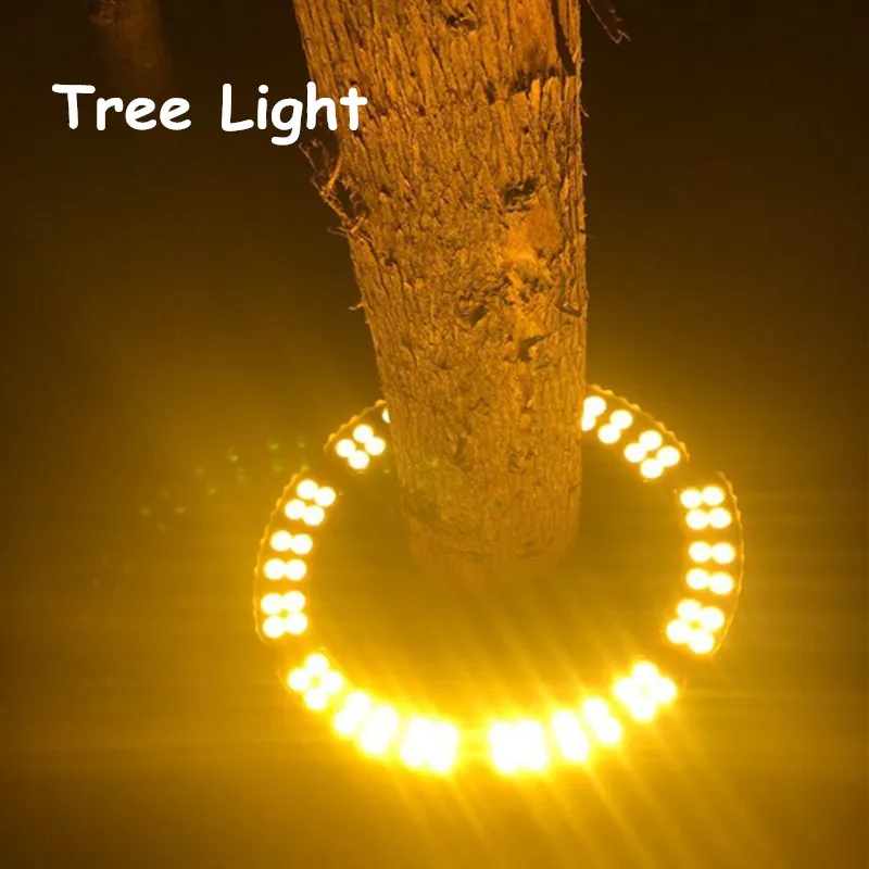 LED Tree Hugger Light Outdoor Waterproof Ring Corrugated Hugger Hoop Spotlight Landscape Garden Colorful Tree Lights Yard Lamp