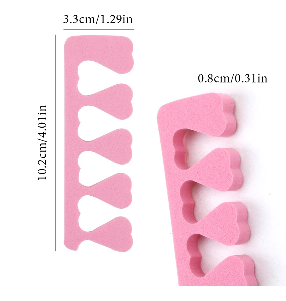 Description Picture 4 of item10/20/50Pcs Toe Separator Foot Fingers Separators Spacer Pedicure Toes Spreaders Divider Soft Sponge Manicure Nails Art Tools