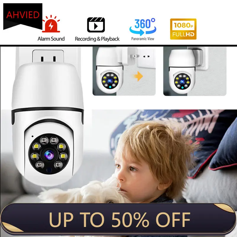 

AHVIED PTZ IP Wireless Camera Mini Home Cam 1980 HD 2MP Surveillance Monitor Full Color Two Way Voice Automatic Trackin Home Cam