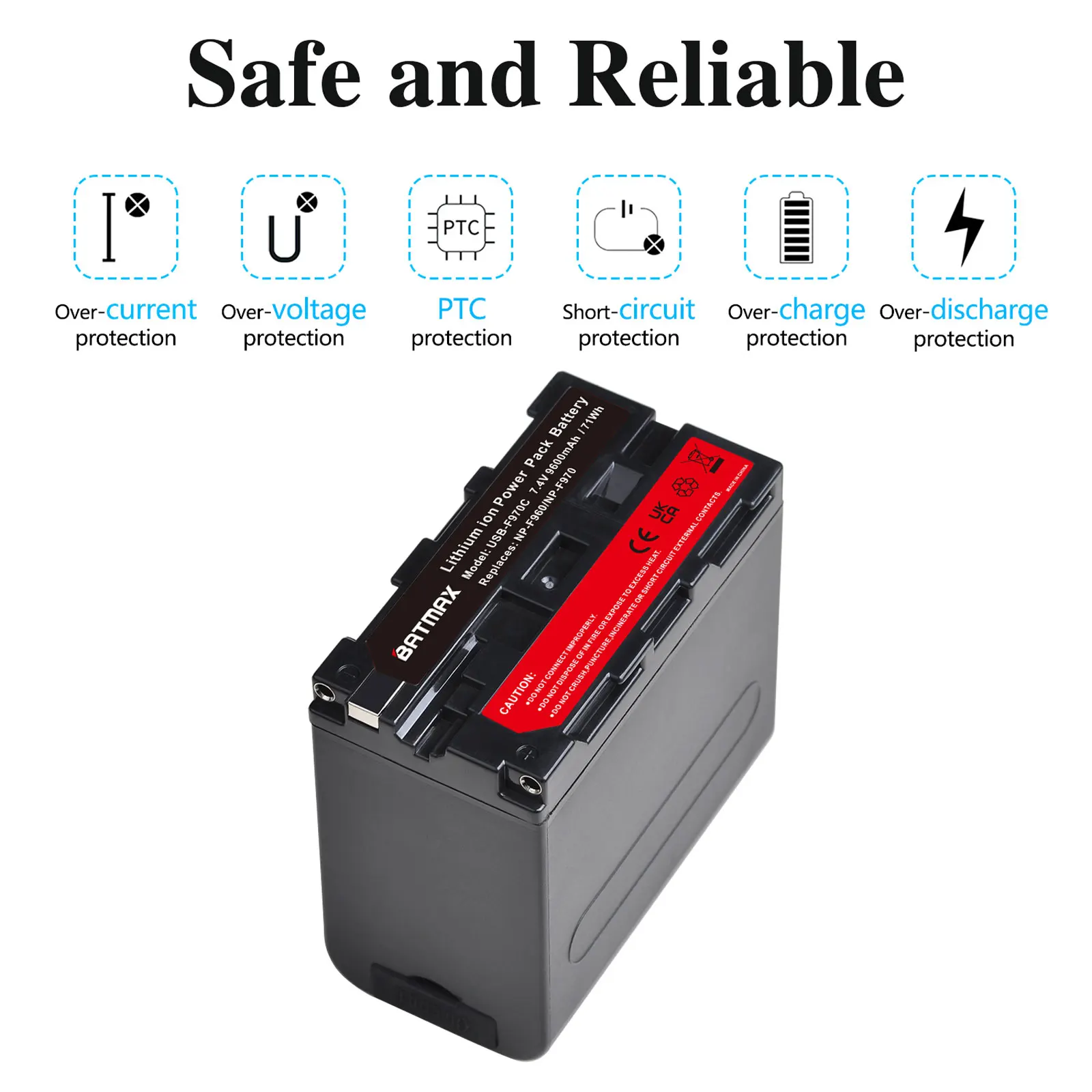 tipo c np F980 9600mah np F970 Np-f960 Bateria Led Botão de Energia para Sony Plm100 Ccd-trv35 Mvc-fd91 Mc1500c - Image 4