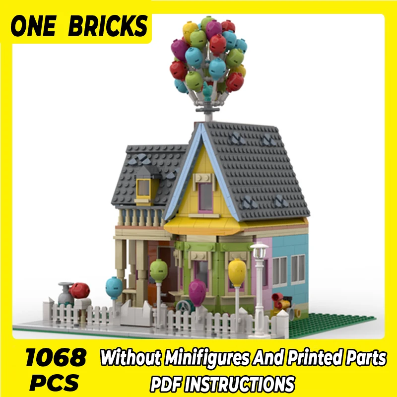 

Moc Building Blocks Modular Street View Flying House Technical Bricks DIY Assembly Construction Toys For Childr Holiday Gifts