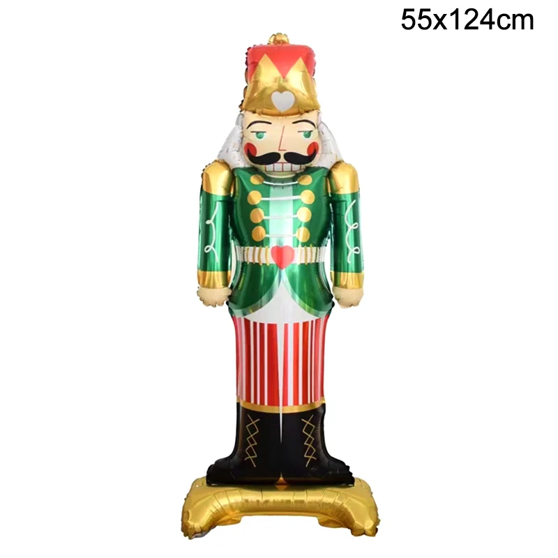 Christmas Standing Snowman Santa Claus Balloon Xmas Nutcracker Soldier Ball 2024 New Year Party Christmas Home Decoration 2023