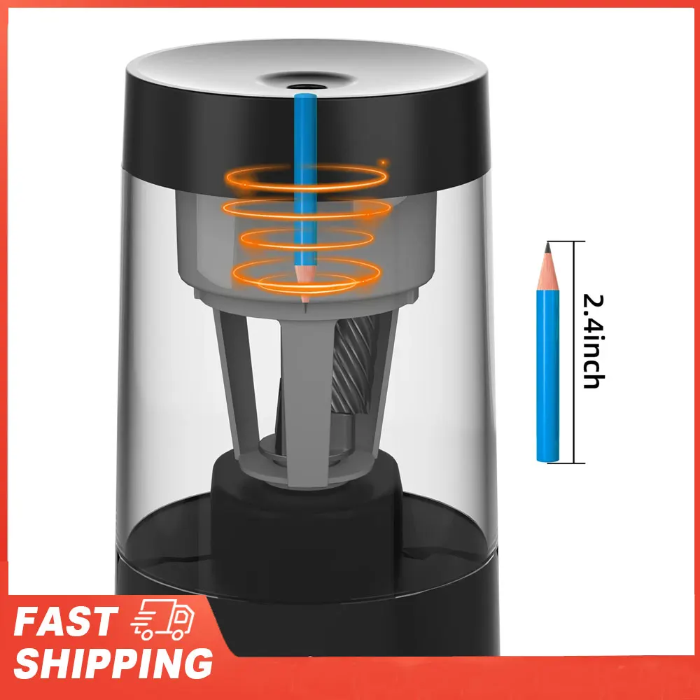 전기 연필깎이 배터리 충전식 두께 조절 자동 정지 6-8mm 연필용 빠른 연필깎이 도구