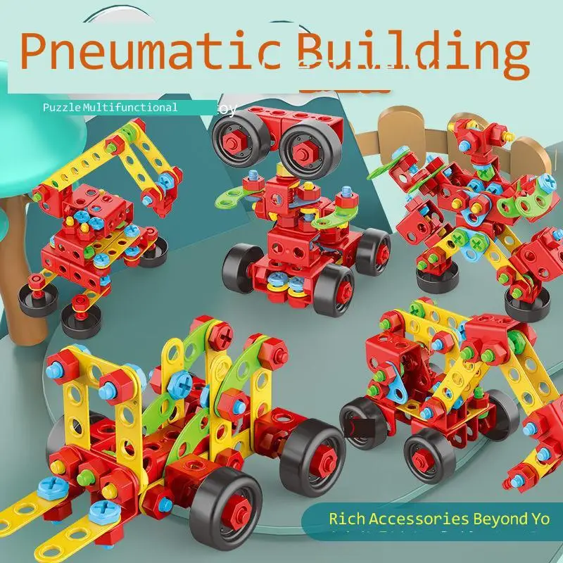 Drilling Screw 3D Creative Mosaic Creative Cartoons 3D Puzzle Toys Children Building DIY Electric Drill Set Educational Toy building block toy assemble toy mosaic puzzle toys electric drill toy