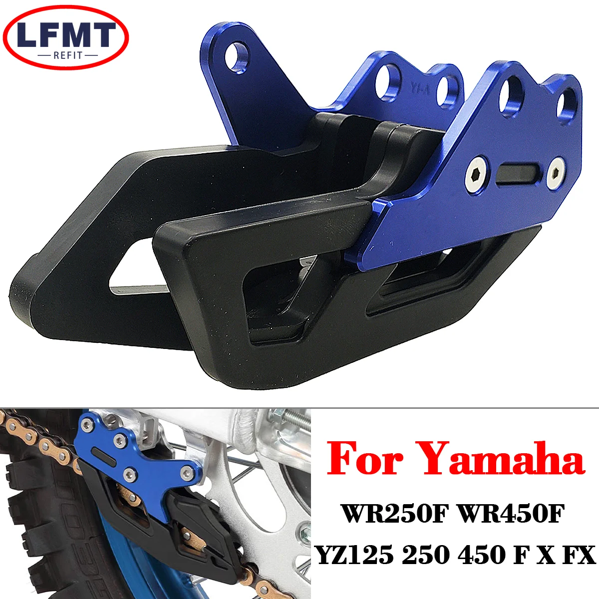 

For Yamaha YZ125 YZ250 YZ250F YZ450F YZ125X YZ250X YZ250FX YZ450FX WR250F WR450F 08-2022 Motorcycle Chain Guide Guard Protection