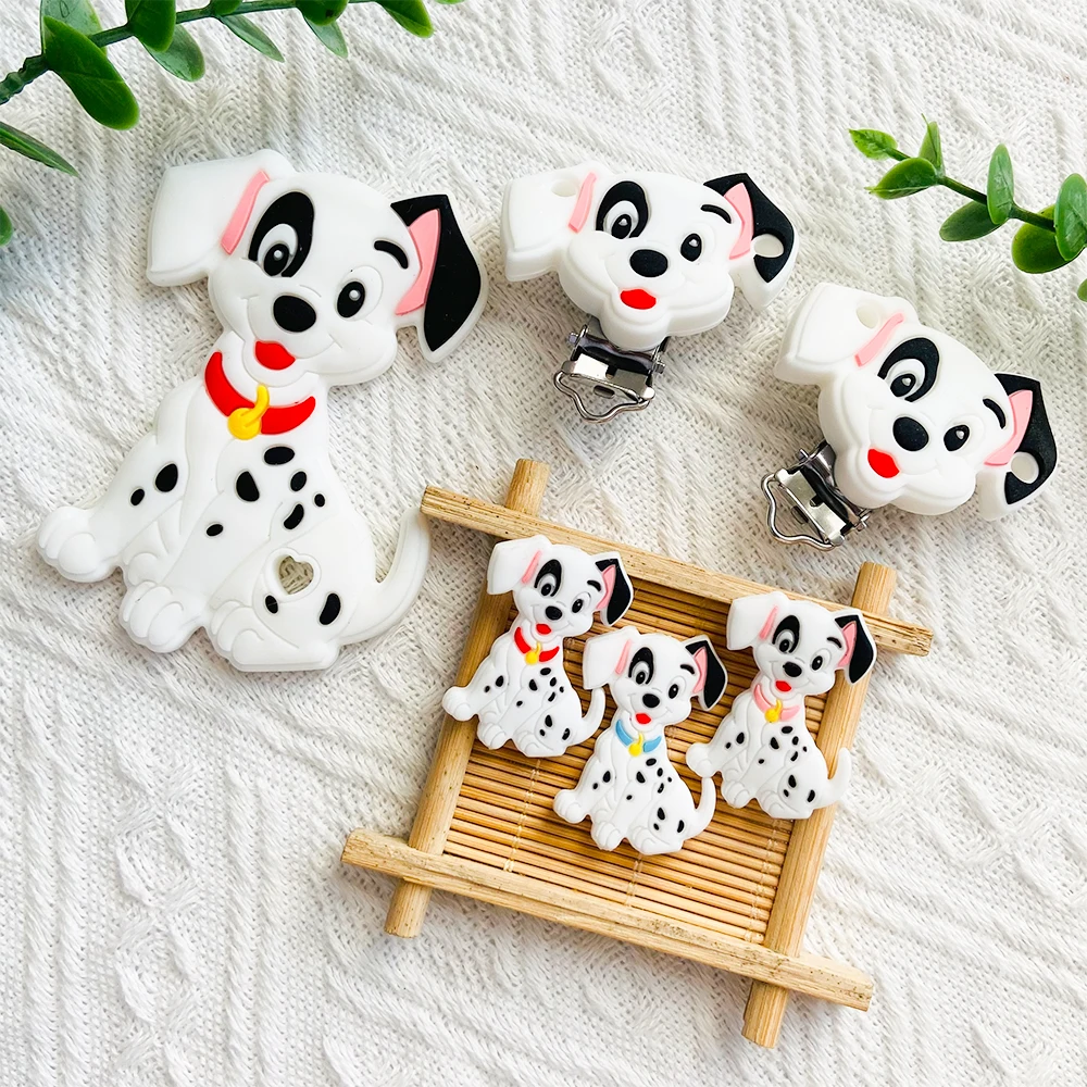 Dog Baby Silicone Beads Clips teething toys baby teething toys silicone teething toys silicone beads silicone teething beads pacifier clips silicone teether Cartoon Animals Teeth Care Pendants DIY Pacifier Chain Accessories Baby Toys 1/3/10Pcs