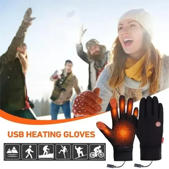 Winter Warm Rechargeable Electric Liner Heated Gloves Outdoor Riding Skiing Motorcycling Gloves Cycling Accessories Hand Warmer 3
