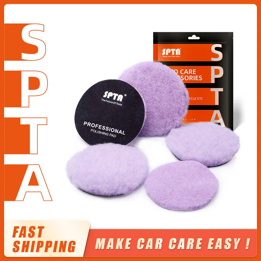 bulk-sales-spta-3-5-6-purple-wool-pad-high-density-lambs-woollen-polish-buffing-pad-for-car-polishing