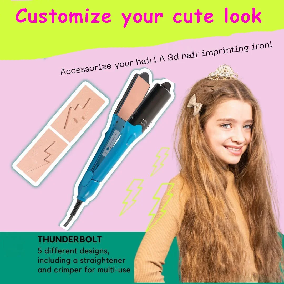 3D Styling Straightener  3D Image Hair Imprinting Iron  Star Splint Curling Iron Straightener  5 Different Plates 3D Embossing 2