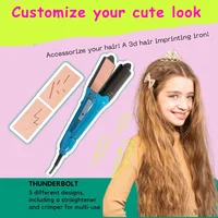 3D Styling Straightener  3D Image Hair Imprinting Iron  Star Splint Curling Iron Straightener  5 Different Plates 3D Embossing 2