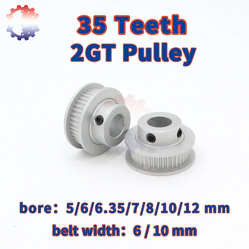 35Teeth 2GT Timing Pulley 35T 2M Pulley Bore 4/5/6/6.35/8mm 35 Teeth Synchronous Wheel Pulleys Belt Width 6/10mm GT2 Belt Pulley